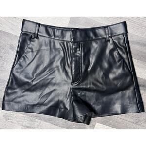 Zara Black Faux Leather Mini Shorts Women’s XS High Rise Vegan Leather EURO GIRL